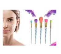 5PCS Brochas De Maquillaje Inspiración Unicornio Set Foundation Ojos Rostro