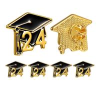 5Pcs Cap Lapel Inspirational for 2024 Graduates Souvenir Badge Graduation Pin Gifts