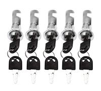 5pcs Cerradura de seguridad para buzón, cerradura taquilla vestuario, Cerrojo de Seguridad para Puerta de Armario, Buzón, Cajón, Taquillas, Cada Cerradura Tiene 2 Llaves Diferentes(30 mm de longitud)