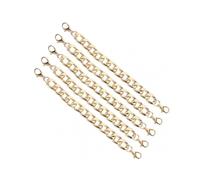 5Pcs Chain Iron Metal DoubleHead Buckle DIY Mobile Phone Case HandMade Bag Accessories(Gold )