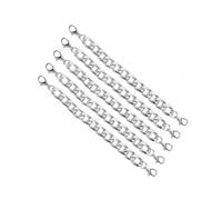 5Pcs Chain Iron Metal DoubleHead Buckle DIY Mobile Phone Case HandMade Bag Accessories(Silver )