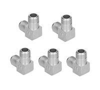 5pcs Compresores de aire Codo 90 grados Accesorios de aleación de zinc 1/4 x 1/4 Equipo neumático mudo portátil de rosca para compresores de aire Mantenimiento y aplicaciones (Teclado)