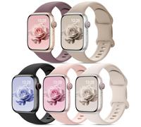 5PCS Correa Silicona Deportiva Compatible con Apple Watch 38mm 40mm 41mm 42mm 44mm 45mm 46mm 49mm, Suave Silicona Correas para iWatch Series11 10 9 8 7 6 5 4 3 2 1 SE Ultra 3/2/1 Hombres y Mujeres