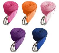5pcs Correas de Yoga Ajustables con Anilla en D - Bandas de Ejercicio para Pilates, Gimnasio, Estiramiento y - Ajuste, Tapete de Yoga, , Universal