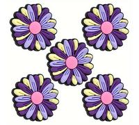 5pcs Cuentas para Bolígrafo con Flores Moradas Coloridas para Hacer Joyas, Pulseras, Collares, Llaveros , Cadenas para Bolsos, Suministros Artesanales Hechos a