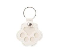 5pcs Cute Leather Portable Pendant Keyrings Cat Paw Pet Hair Holder Keychains For Animal Lovers Accessories Wholesale Key Chains Clave Giratoria Cierres(White)