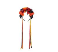 5PCS Dia de Los Muertos Disfraz Mujer, Diadema Día de Los Muertos con Rosas Velo Tatuajes Temporales Collar Guantes Encaje Rosas, Diademas Halloween Accesorios Disfraz Halloween Mujer Carnaval Cosplay