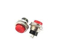 5PCS DS-212 RED circular Since the reset unlocked Small push button switch 16mm Controls Switches