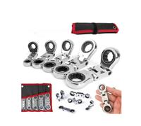 5PCS Dual-Drive Nano Flex-Head Pocket Ratchet,Mini Ratchet Wrenches Set