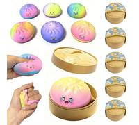 5PCS Dumpling Squishies,2026 Upgrade Dumpling Squishies Mystery Box,Colors Random Dumplings Stress Balls Fidget Sensory Toy,Stocking Stuffers with Food Steamer Stretchy Desk Toys,More Surprises