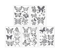 5Pcs Flower/Leaf/Butterfly Templates Reusable PET Drawing Stencils for Wood Sign Scrapbooking Painting Wall Decoration Safe Stencils for Preschoolers