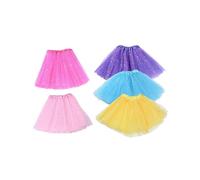 5PCS Girl Ballet Tutu Skirt Chiffon Ballet Dance Practice Wrap Skirt for Kids (Pink + Yellow + Light Blue + Rose + Dark Blue)