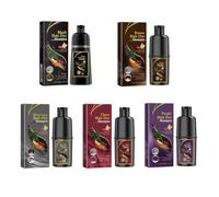 5PCS Hair Dyeing Shampoo 3-in-1 Rapid Hair Dyeing Repair Dry Cleaning Nourishing Hair Roots Restoration Hair Coloring Black Shampoo