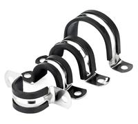 5pcs Heavy Duty Cable Clamp Set - Rubber Cushioned Insulated 304 Stainless Steel Pipe Clips for Wire Mounting (6-200mm)(M25)