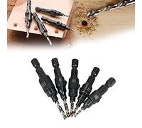 5pcs HSS Countersink Drill Cone Bit Bit Bit Hex Tornillo de tornillo de tornillo de perforación de vástago Hex
