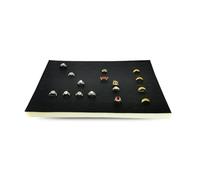 5pcs Hundred Positon Ring Display Mat Storage Props Jewelry Tray Inner Liner Box Insert Pad DIY Sponge 33.5 * 22.5 * 1cm(Black PU)