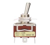 5Pcs Interruptor de palanca ON-ON SPDT Interruptor de Palanca 12mm 3 Pines 2 Posiciones Controles Eléctricos Industriales 15A 250V