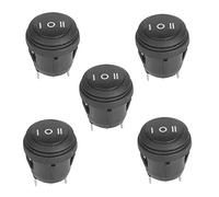 5Pcs Interruptor de Tipo Redondo Interruptor Basculante Negro 10A/125V 6A/250V SPST 3 pines 3 Posiciones ON/OFF/ON Snap en Mini Interruptor Basculante Impermeable Para Barco/Automóvil