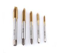 5pcs Juego de Machos de Roscar de HHS Puntas de Llave de Grifo Recubierto de Titanio Puntas de Hilo de Rosca para M3 M4 M5 M6 M8