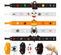 5Pcs Juegos De Halloween,Pop Fidget It Toy,Regalos Halloween Niños,Bubble Fidget Toys,Silicona Juguete AntiestréS Pulseras Regalos,Bubble Fidget Toys,Pulsera de Silicona de Descompresión Para Niños