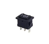 5pcs KCD1 21X15mm 3Pin Boat Rocker Switch 6A 250VAC 10A 125VAC Push Button Black Red White ESSEIEIE(3P3T black)