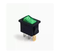 5pcs KCD1 21X15mm 3Pin Boat Rocker Switch 6A 250VAC 10A 125VAC Push Button Black Red White ESSEIEIE(3P2T green light)