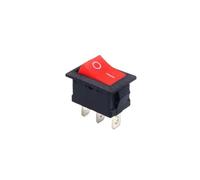 5pcs KCD1 21X15mm 3Pin Boat Rocker Switch 6A 250VAC 10A 125VAC Push Button Black Red White ESSEIEIE(3P2T red)