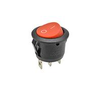 5pcs KCD1 interruptor basculante de 2 pines 3 pines 4 pines 20mm ON-OFF ON-OFF-ON Round Boat Switch Cap Dash Dashboard (2 posiciones 3pin redondo rojo)