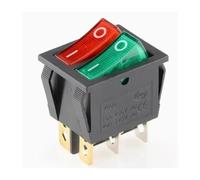 5pcs KCD6 Double Red Green Light Switch 6Pin ON-OFF 30 * 22mm 2 Ways Boat Rocker Switch