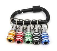 5PCS Keychain Destornillador Bits Aluminum Aleación de aluminio 3 -Slot 1/4in Herramienta de liberación rápida