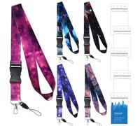 5Pcs Lanyard Enfermera con Identificador, Cinta de Llaves para Cuello, Tarjeteros Transparente Portátil Colgante Cordón para Tarjeta/USB/Movil con Hebilla de Liberación Rápida, ID Badge
