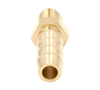5pcs Length 26mm Hose I/D 6mm x M6 Metric Male Thread Brass Coupler Splicer Connector Fitting for Fuel Gas Water