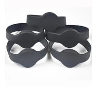 5Pcs/Lot 13.56Mhz MF M1 S50 ISO14443A IC Access Control Card Waterproof Smart Silicone Wristband Bracelet(Red)