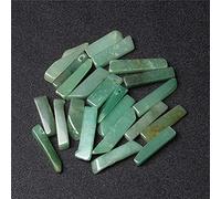 5pcs / lot Natural Raw Crystal Quartz Stick Bead Irregular Top Perforado Piedra Stick Point Beads Colgante para la fabricación de joyas Suministros-Verde Aventurina_5pcs