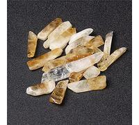 5pcs / lot Natural Raw Crystal Quartz Stick Bead Irregular Top Perforado Piedra Stick Point Beads Colgante para la fabricación de joyas Suministros-Citrine_5pcs