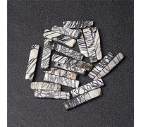 5pcs / lot Natural Raw Crystal Quartz Stick Bead Irregular Top Perforado Piedra Stick Point Beads Colgante para la fabricación de joyas Suministros-Black Network_5pcs