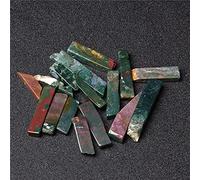 5pcs / lot Natural Raw Crystal Quartz Stick Bead Irregular Top Perforado Piedra Stick Point Beads Colgante para la fabricación de joyas Suministros-Indian Agate_5pcs