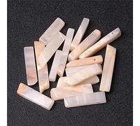 5pcs / lot Natural Raw Crystal Quartz Stick Bead Irregular Top Perforado Stone Stick Point Beads Colgante para hacer joyas Suministros-Pink Aventurine_5pcs