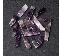 5pcs / lot Natural Raw Crystal Quartz Stick Bead Irregular Top Perforado Stone Stick Point Beads Colgante para la fabricación de joyas Suministros-Amethyst_5pcs