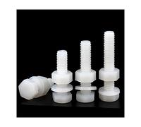 5PCS M12,80mm,Nylon blanco Hexagonal Tuerca de tornillo Lavadora Métrico Roscado HEX Tornillo de cabeza Bollo aislado de plástico