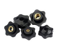 5PCS M5 M6 M8 M10 Ciruela Baquelita Mano Apriete Tuerca Mango Rosca Estrella Tuerca (M10-diámetro exterior 38)
