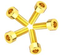 5PCS M6 Tornillo hexagonal de cabeza de taza de aluminio Tornillo hexagonal de aluminio colorido,Amarillo dorado,M6x40mm