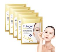 5pcs Mascarilla Facial, Esencia De ColáGeno Mascarilla, Mascarillas Faciales Hidratantes y Calmantes, Mascarillas de Hoja Orgánicas Hidratantes y Nutritivas, Mejorar la Piel Áspera(01)