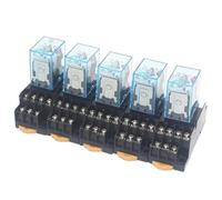 5pcs MY4NJ Coil AC12V AC24V DC12V DC24V DC 36V AC110V AC220V HH54P 5A Miniature Electromagnetic General Purpose Relay With base(AC12V)