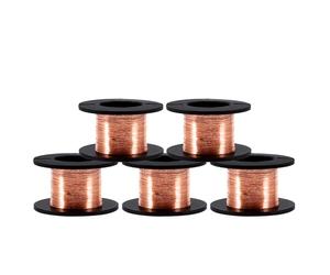 5pcs o Conexión 0.1mm Espesor 15m Longitud Alambre de Bobina de Imán Alambre de Bobina Esmaltado Almabre de Cobre de Soldadura