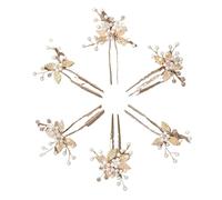 5pcs/pack Flower Clip Women Hair Pearl Wedding Comb Bridal Accessories Jewelry Hairpin(J6973G)
