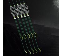 5PCS para la plataforma de pesca del bagre con la característica de la explosión de la primavera y el diseño del aparejo antienredos usando la asamblea del gancho doble pre-atado (Nº 10)