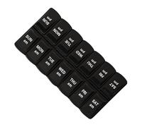 5pcs Pastillero Semanal Portátil | Organizador PP 14.5x7x2.5cm | 14 Compartimentos (7 Días AM/PM), Transparente/Negro - Dispensador Medicamentos/Suplementos Para Viajes/Personas Mayores