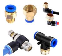 5Pcs PCF/SL/PB/PC/PL Connector 1/8" 1/4" 3/4" 1/2" Thread Water Air Hose Fitting 6/8/10/12mm Air Tube Pneumatic Fitting(OD10mm-3I8)