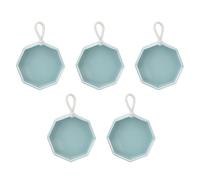 5pcs pequeños recipientes de plástico portátil mini caja de almacenamiento con cubierta transparente para maquillaje en polvo -Puff